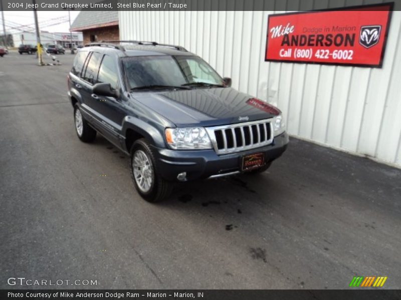 Steel Blue Pearl / Taupe 2004 Jeep Grand Cherokee Limited