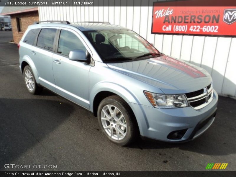 Winter Chill Pearl / Black 2013 Dodge Journey SXT