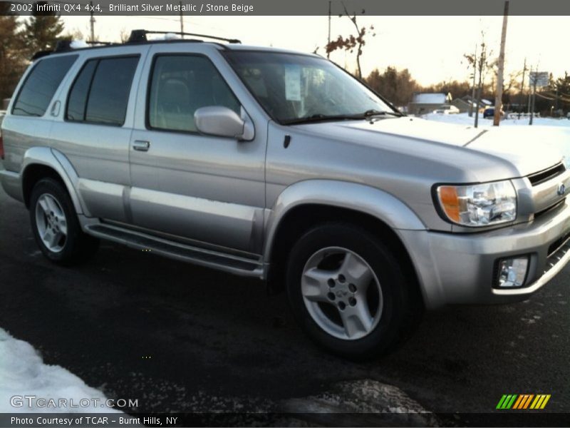 Brilliant Silver Metallic / Stone Beige 2002 Infiniti QX4 4x4
