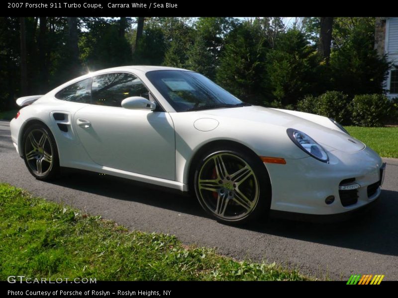 Carrara White / Sea Blue 2007 Porsche 911 Turbo Coupe