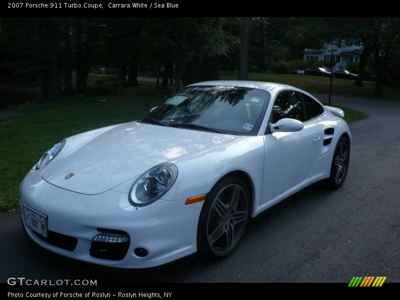 Carrara White / Sea Blue 2007 Porsche 911 Turbo Coupe