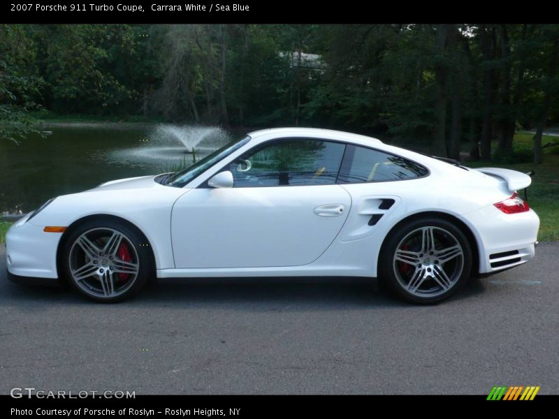 Carrara White / Sea Blue 2007 Porsche 911 Turbo Coupe