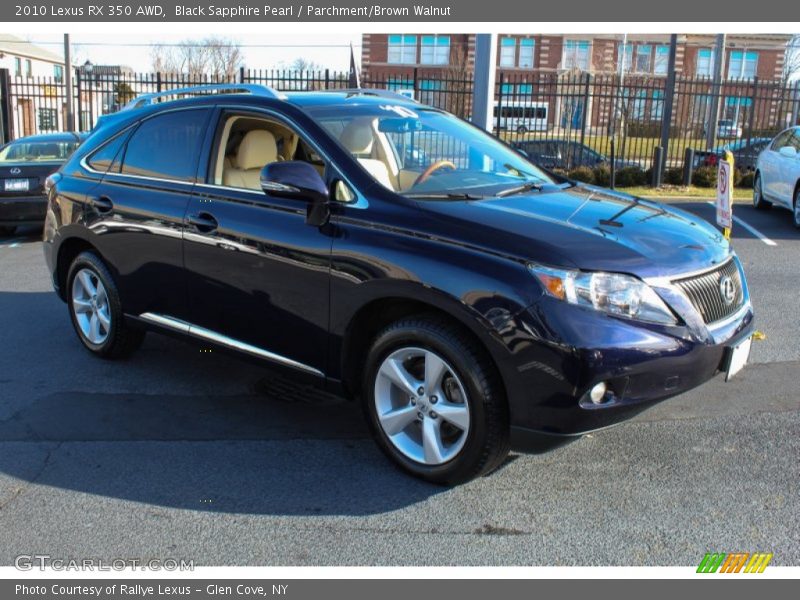 Black Sapphire Pearl / Parchment/Brown Walnut 2010 Lexus RX 350 AWD
