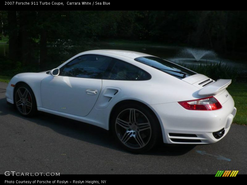 Carrara White / Sea Blue 2007 Porsche 911 Turbo Coupe