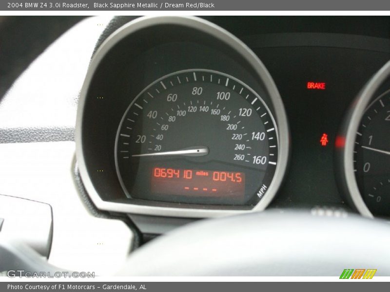 Black Sapphire Metallic / Dream Red/Black 2004 BMW Z4 3.0i Roadster