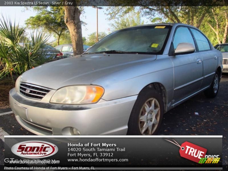 Silver / Grey 2003 Kia Spectra LS Sedan
