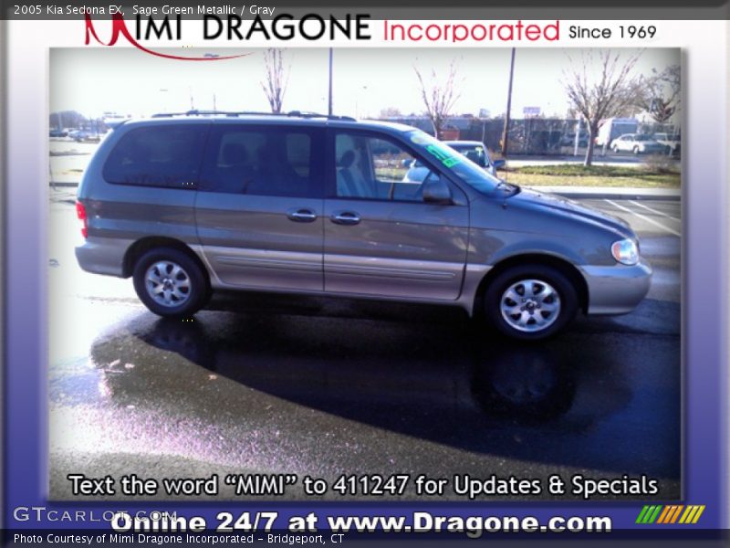 Sage Green Metallic / Gray 2005 Kia Sedona EX