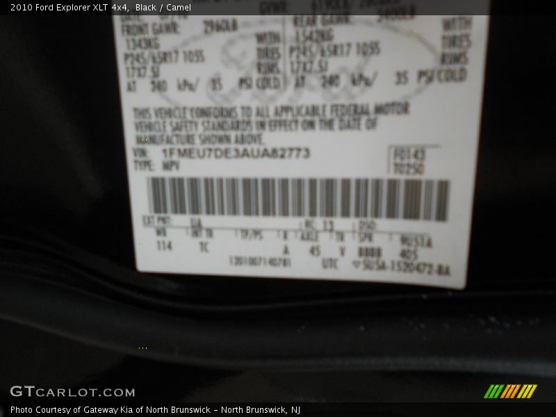 Black / Camel 2010 Ford Explorer XLT 4x4