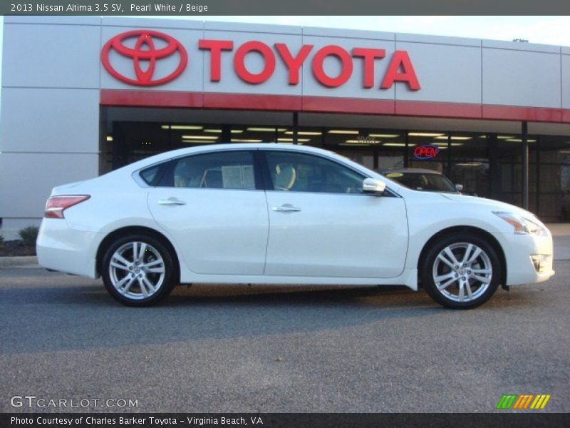 Pearl White / Beige 2013 Nissan Altima 3.5 SV