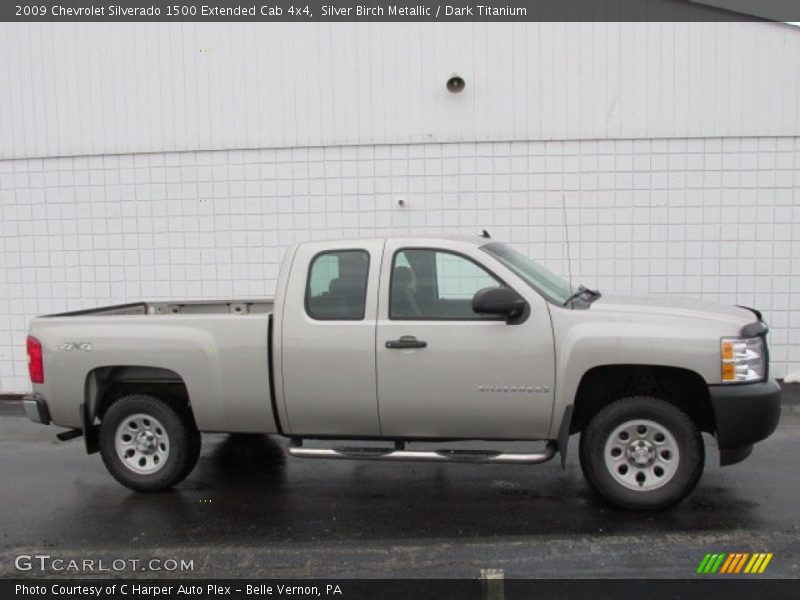Silver Birch Metallic / Dark Titanium 2009 Chevrolet Silverado 1500 Extended Cab 4x4