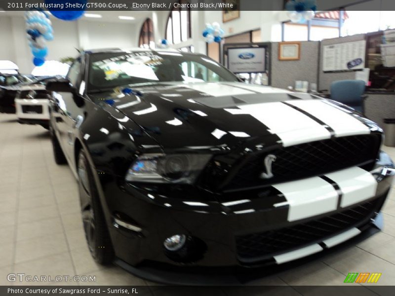 Ebony Black / Charcoal Black/White 2011 Ford Mustang Shelby GT500 Coupe