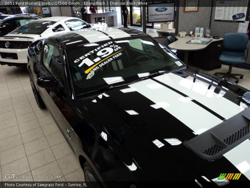 Ebony Black / Charcoal Black/White 2011 Ford Mustang Shelby GT500 Coupe