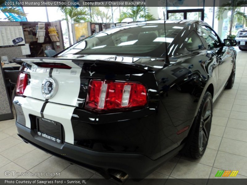 Ebony Black / Charcoal Black/White 2011 Ford Mustang Shelby GT500 Coupe