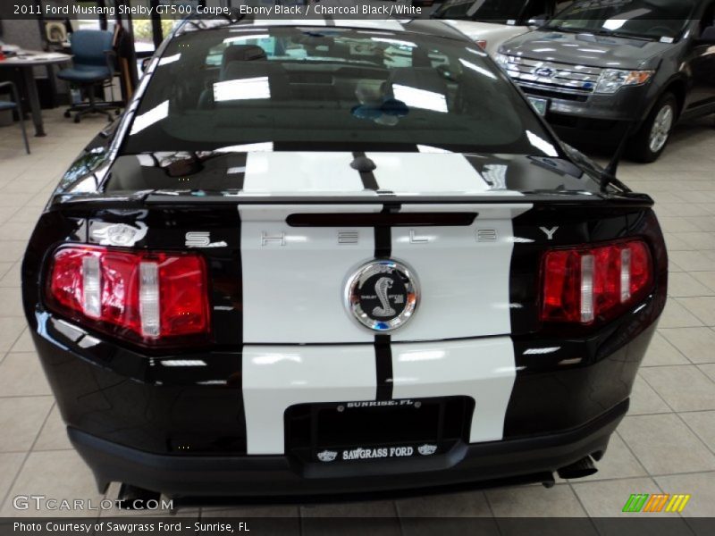 Ebony Black / Charcoal Black/White 2011 Ford Mustang Shelby GT500 Coupe