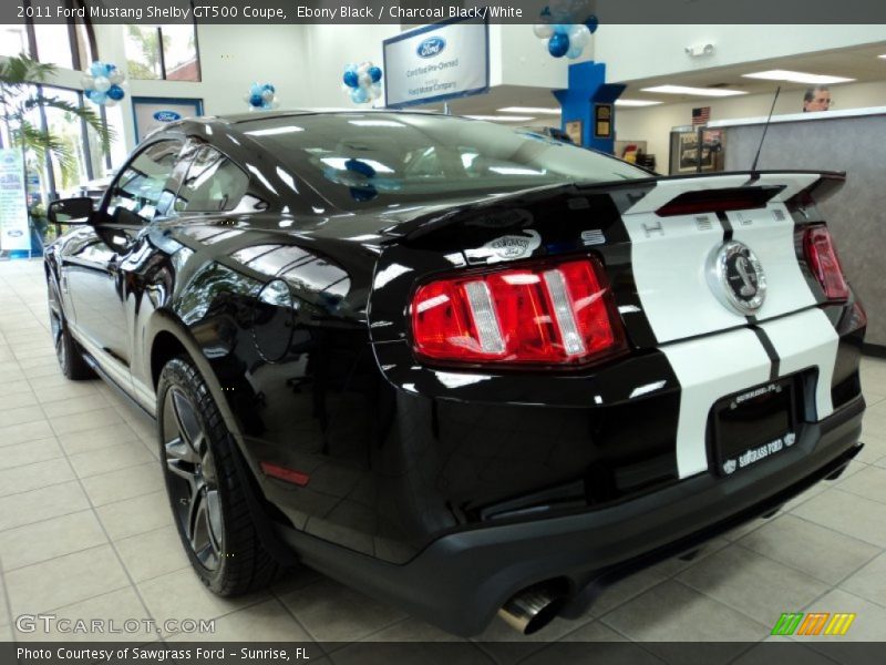 Ebony Black / Charcoal Black/White 2011 Ford Mustang Shelby GT500 Coupe