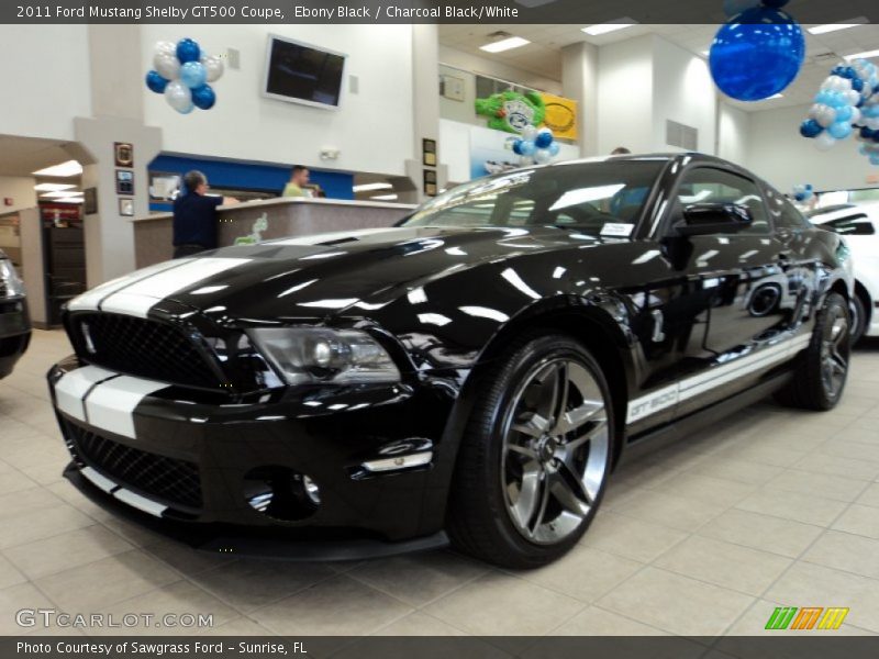 Ebony Black / Charcoal Black/White 2011 Ford Mustang Shelby GT500 Coupe