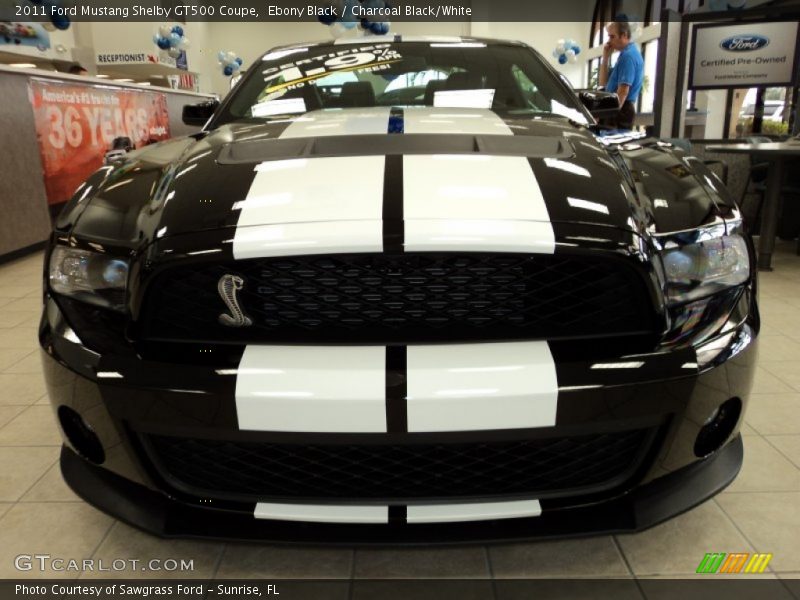 Ebony Black / Charcoal Black/White 2011 Ford Mustang Shelby GT500 Coupe