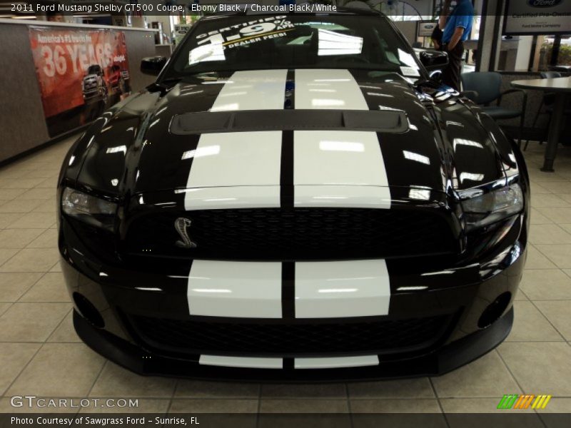 Ebony Black / Charcoal Black/White 2011 Ford Mustang Shelby GT500 Coupe