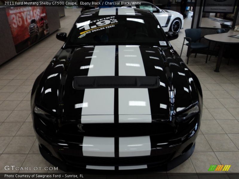 Ebony Black / Charcoal Black/White 2011 Ford Mustang Shelby GT500 Coupe