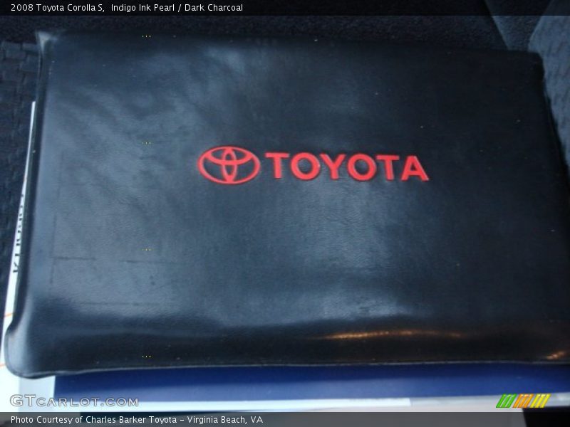 Indigo Ink Pearl / Dark Charcoal 2008 Toyota Corolla S