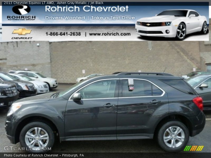 Ashen Gray Metallic / Jet Black 2013 Chevrolet Equinox LT AWD