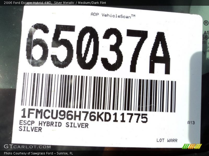 Silver Metallic / Medium/Dark Flint 2006 Ford Escape Hybrid 4WD