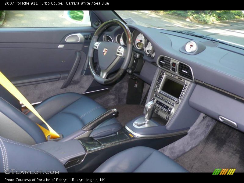 Carrara White / Sea Blue 2007 Porsche 911 Turbo Coupe