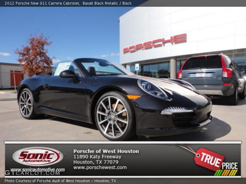 Basalt Black Metallic / Black 2012 Porsche New 911 Carrera Cabriolet