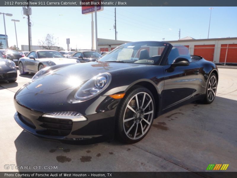 Basalt Black Metallic / Black 2012 Porsche New 911 Carrera Cabriolet