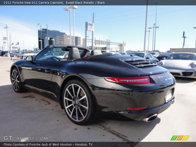 Basalt Black Metallic / Black 2012 Porsche New 911 Carrera Cabriolet