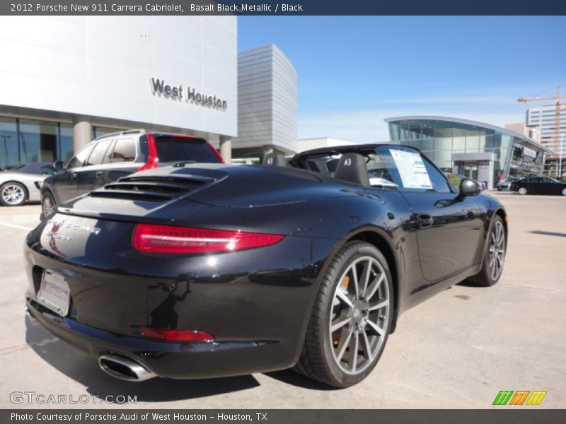 Basalt Black Metallic / Black 2012 Porsche New 911 Carrera Cabriolet