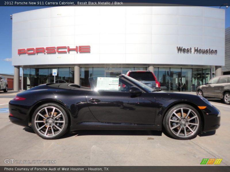 Basalt Black Metallic / Black 2012 Porsche New 911 Carrera Cabriolet