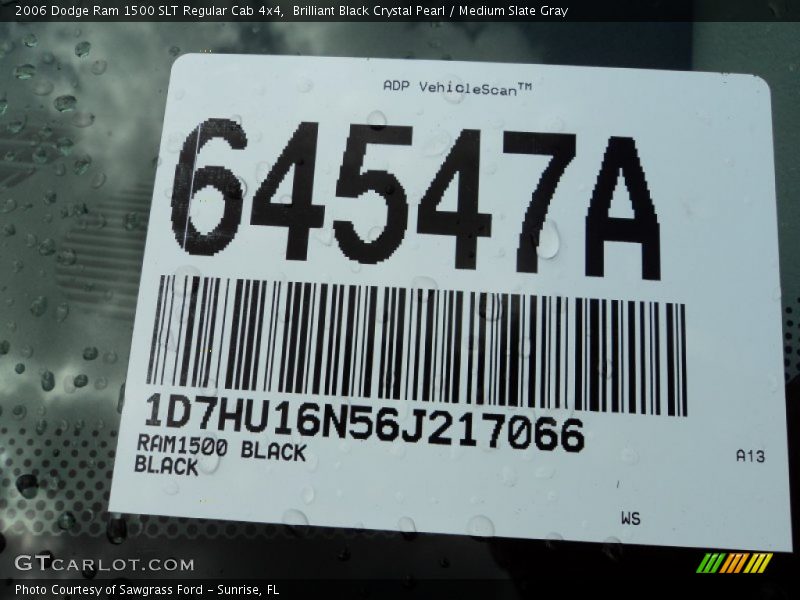 Brilliant Black Crystal Pearl / Medium Slate Gray 2006 Dodge Ram 1500 SLT Regular Cab 4x4