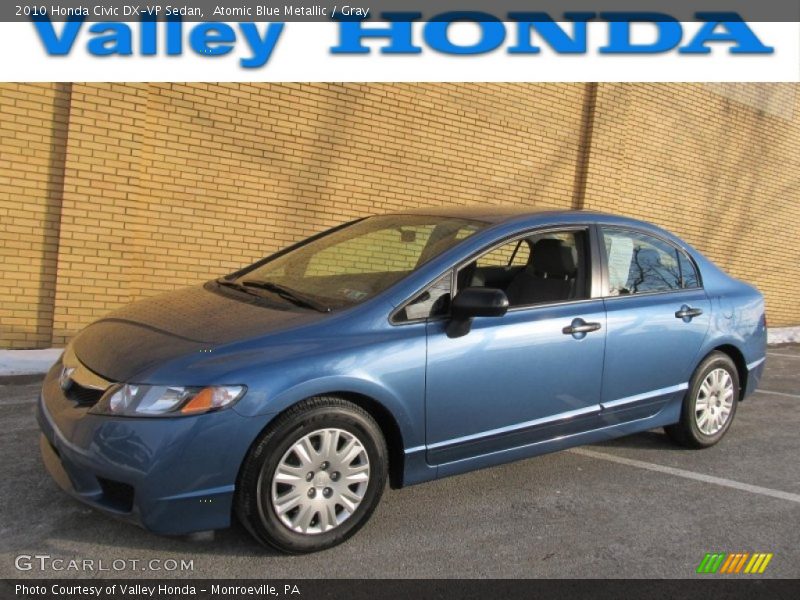 Atomic Blue Metallic / Gray 2010 Honda Civic DX-VP Sedan