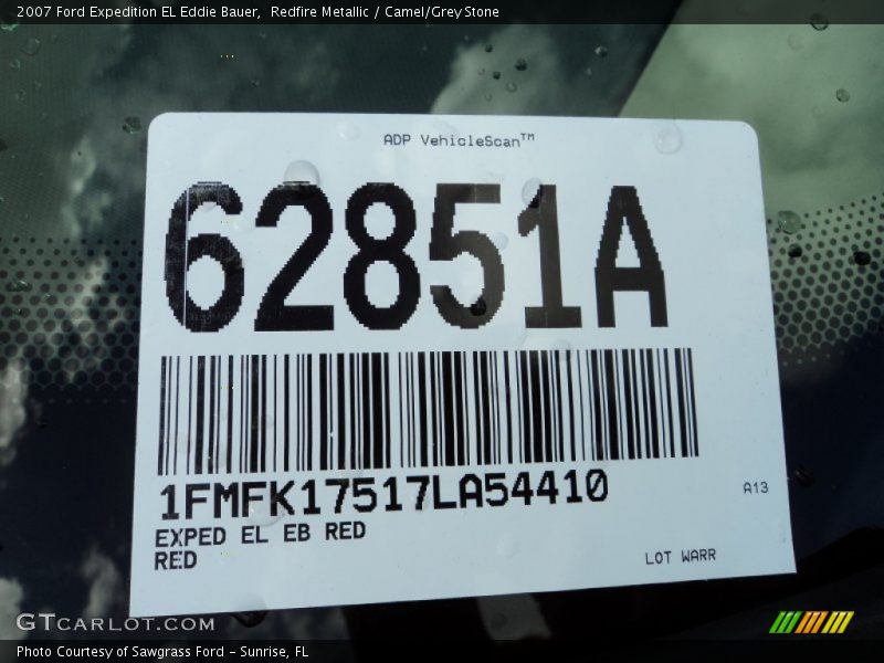 Redfire Metallic / Camel/Grey Stone 2007 Ford Expedition EL Eddie Bauer