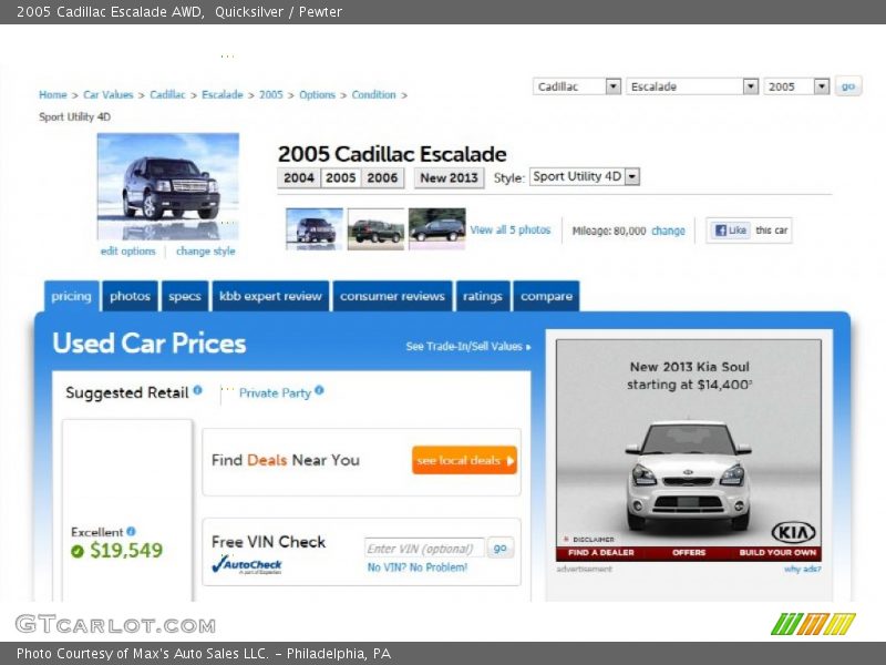 Quicksilver / Pewter 2005 Cadillac Escalade AWD