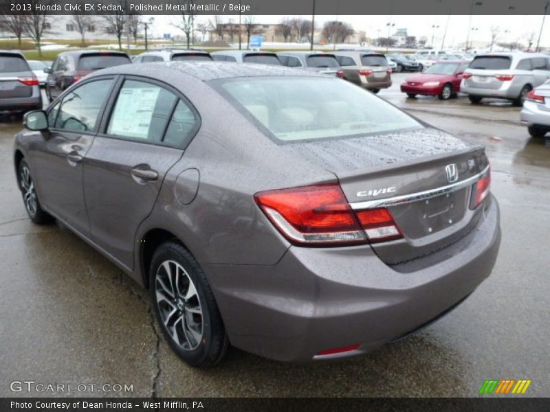 Polished Metal Metallic / Beige 2013 Honda Civic EX Sedan