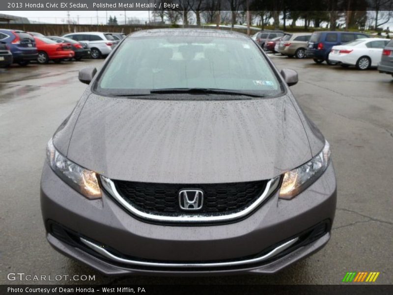 Polished Metal Metallic / Beige 2013 Honda Civic EX Sedan