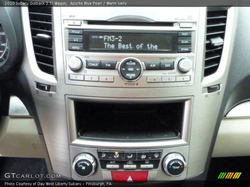 Azurite Blue Pearl / Warm Ivory 2010 Subaru Outback 2.5i Wagon
