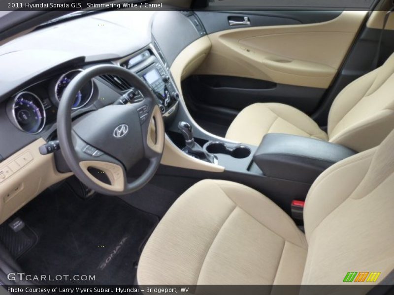 Shimmering White / Camel 2011 Hyundai Sonata GLS