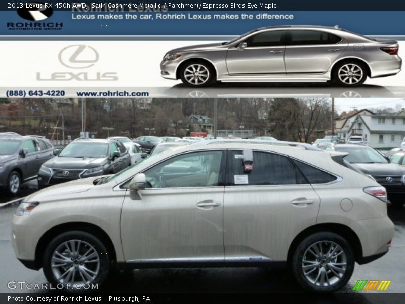 Satin Cashmere Metallic / Parchment/Espresso Birds Eye Maple 2013 Lexus RX 450h AWD