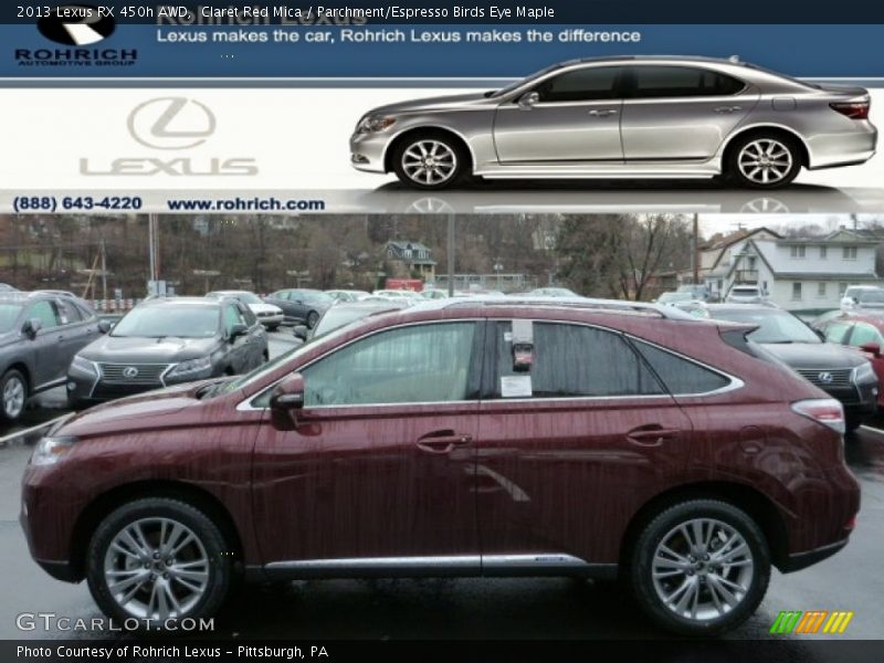 Claret Red Mica / Parchment/Espresso Birds Eye Maple 2013 Lexus RX 450h AWD