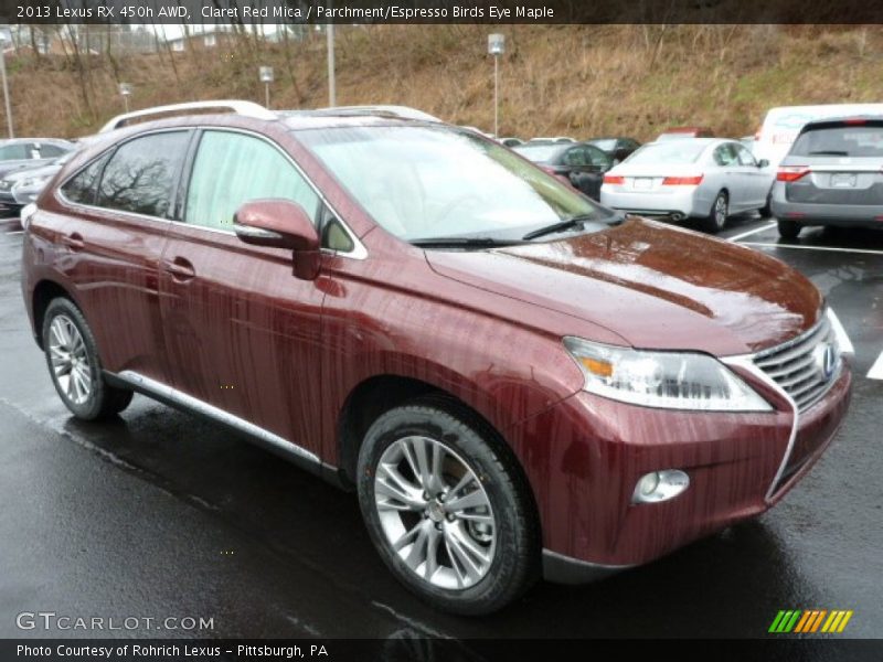 Claret Red Mica / Parchment/Espresso Birds Eye Maple 2013 Lexus RX 450h AWD
