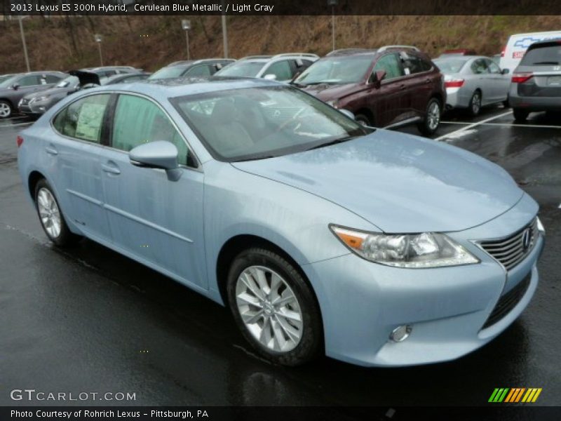 Cerulean Blue Metallic / Light Gray 2013 Lexus ES 300h Hybrid