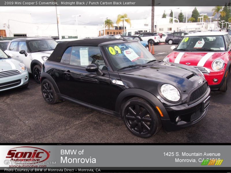 Midnight Black / Punch Carbon Black Leather 2009 Mini Cooper S Convertible