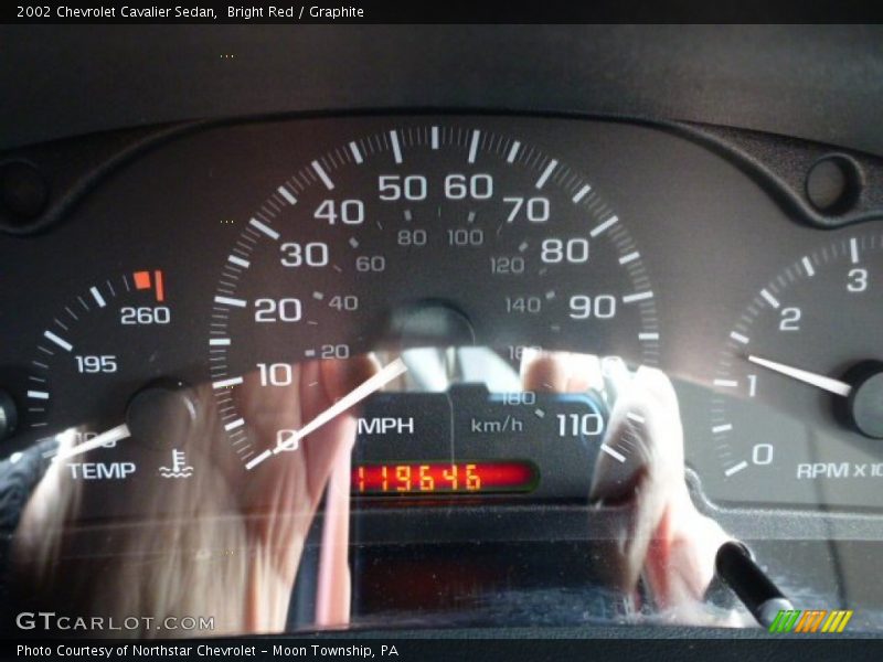 Bright Red / Graphite 2002 Chevrolet Cavalier Sedan