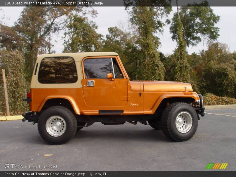 Copper Orange / Beige 1988 Jeep Wrangler Laredo 4x4