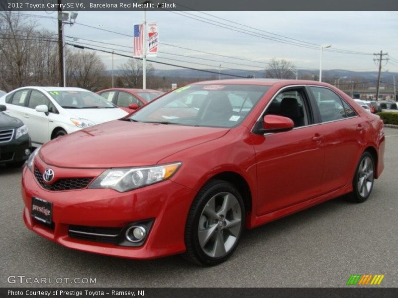 Barcelona Red Metallic / Black 2012 Toyota Camry SE V6