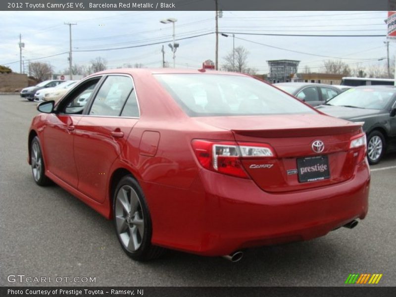 Barcelona Red Metallic / Black 2012 Toyota Camry SE V6