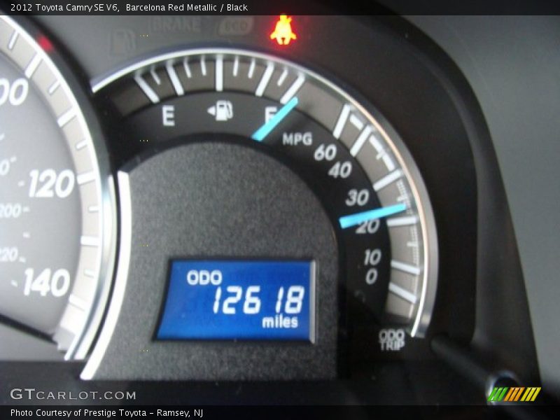 Barcelona Red Metallic / Black 2012 Toyota Camry SE V6